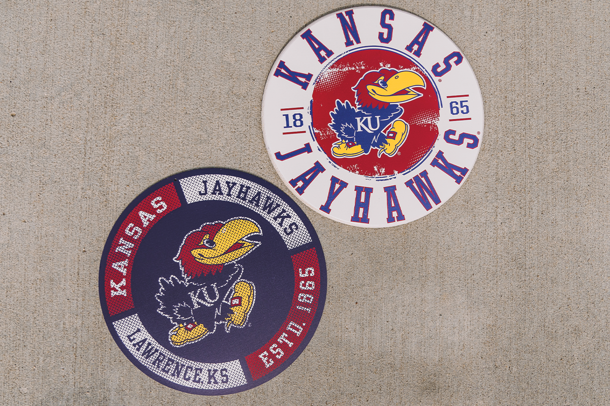 Blue 84 college stickers.